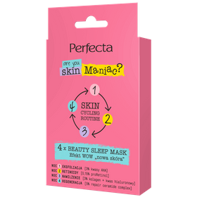 Perfecta Skin Cycling Routine ZESTAW 4 x Beauty Sleep Mask Efekt WOW ,,nowa skóra"
